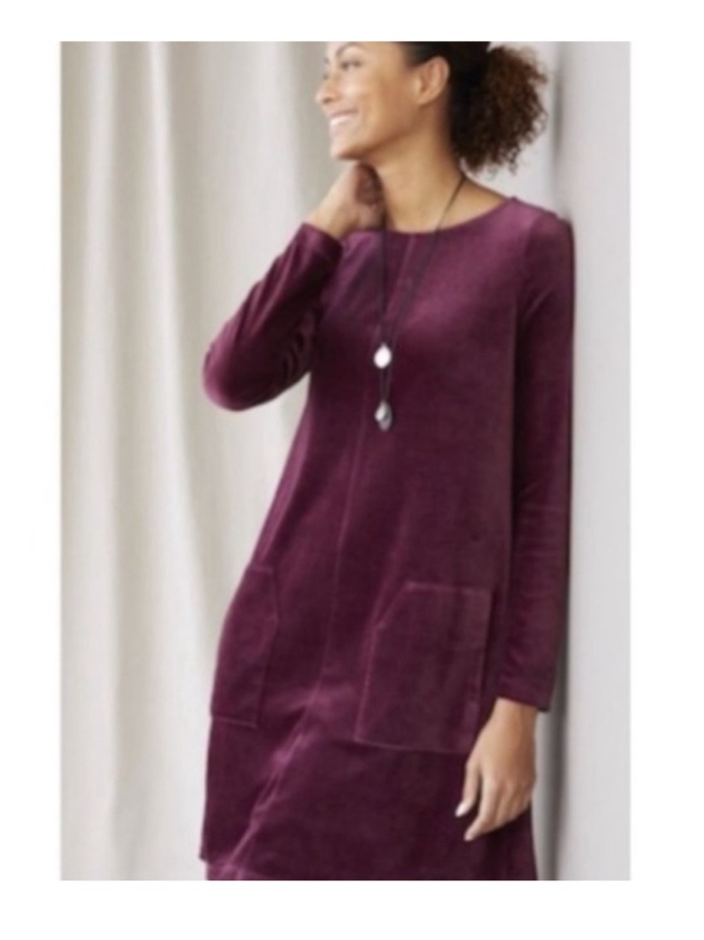 J JILL Pure Jill Soft
Huckleberry Velour A Line Stretchy Tunic Dress XS
Pockets